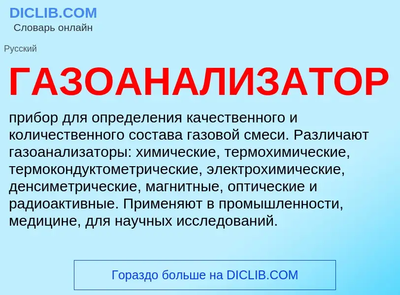 Что такое ГАЗОАНАЛИЗАТОР - определение