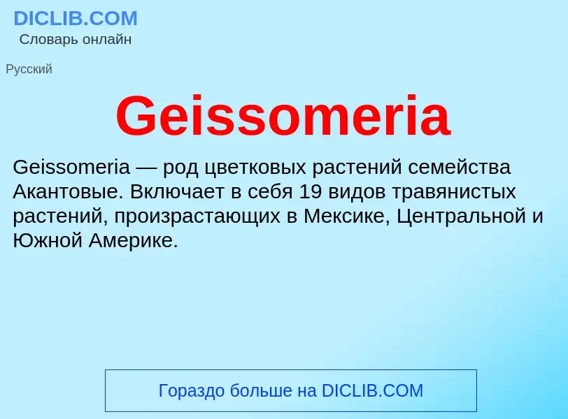 Что такое Geissomeria - определение