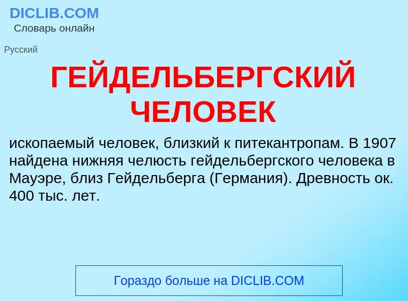 What is ГЕЙДЕЛЬБЕРГСКИЙ ЧЕЛОВЕК - meaning and definition