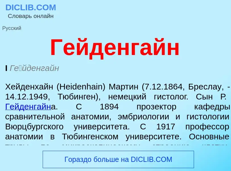 O que é Гейденгайн - definição, significado, conceito