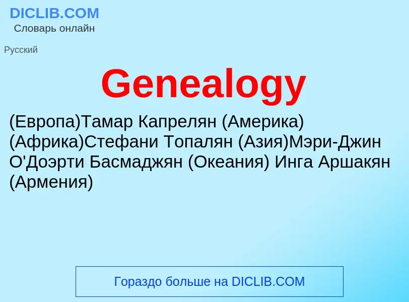 Что такое Genealogy - определение