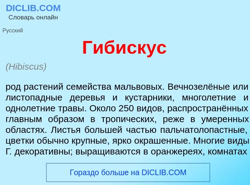 Что такое Гиб<font color="red">и</font>скус - определение