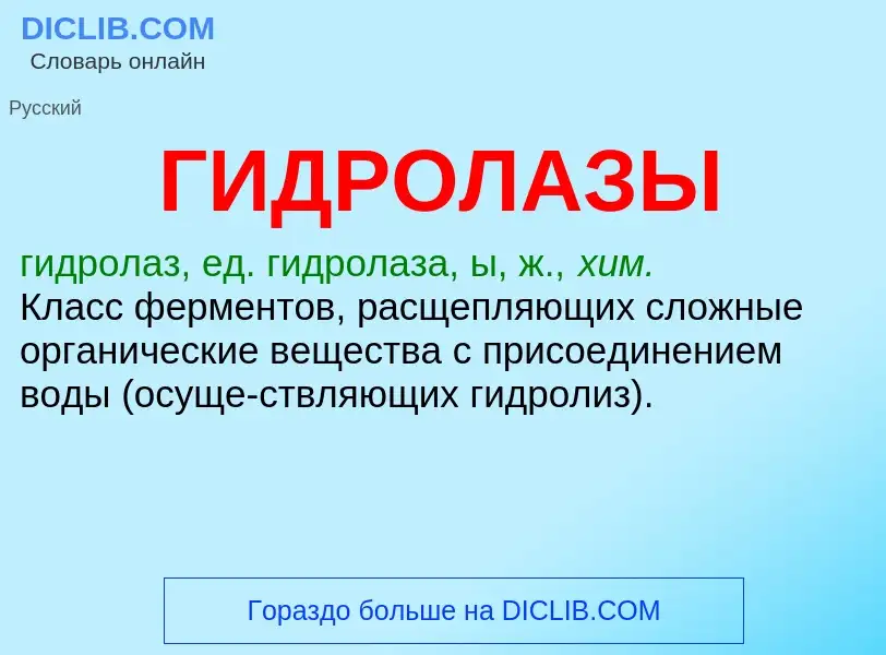 ¿Qué es ГИДРОЛАЗЫ? - significado y definición