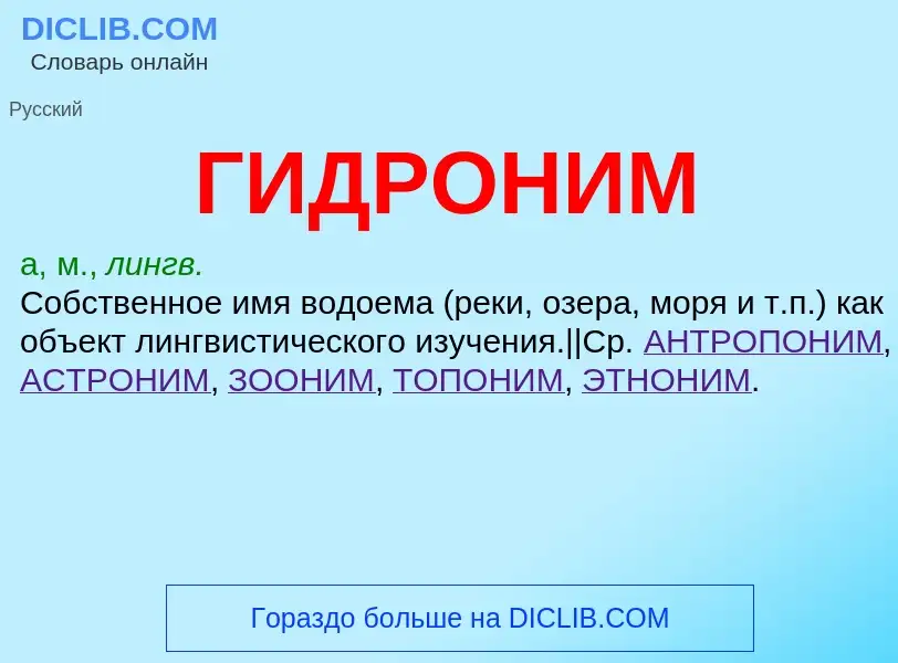 What is ГИДРОНИМ - definition