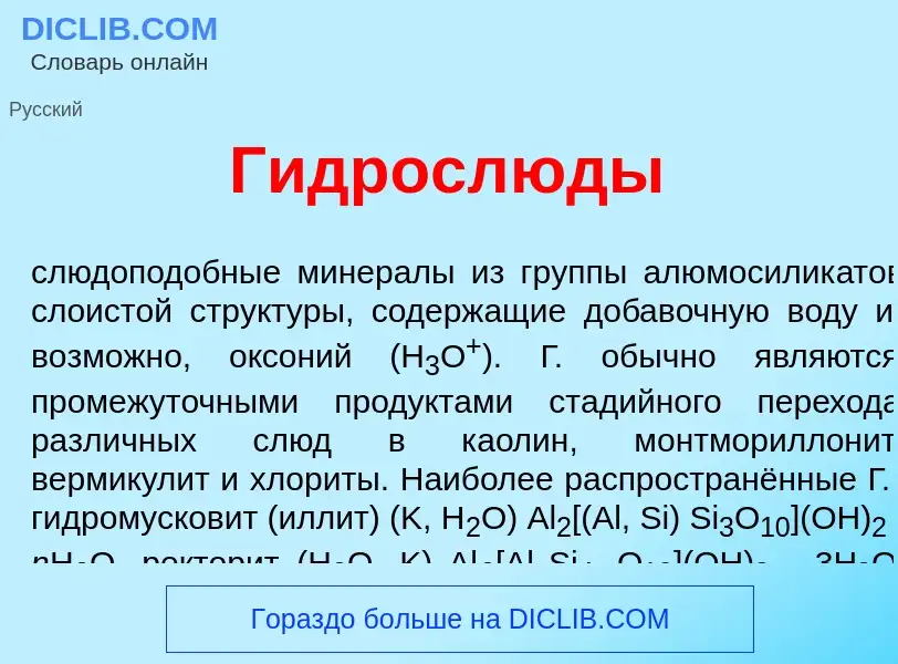 What is Гидросл<font color="red">ю</font>ды - definition