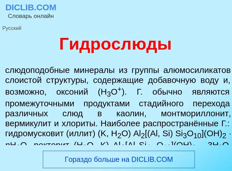 Что такое Гидросл<font color="red">ю</font>ды - определение