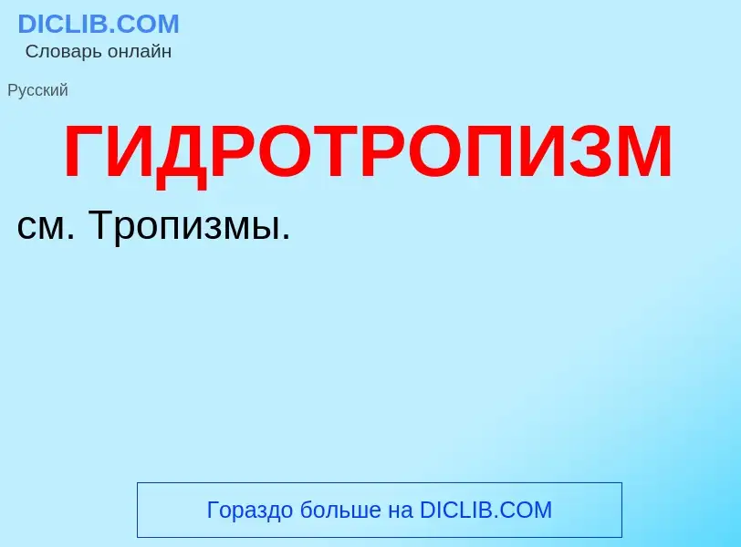 O que é ГИДРОТРОПИЗМ - definição, significado, conceito