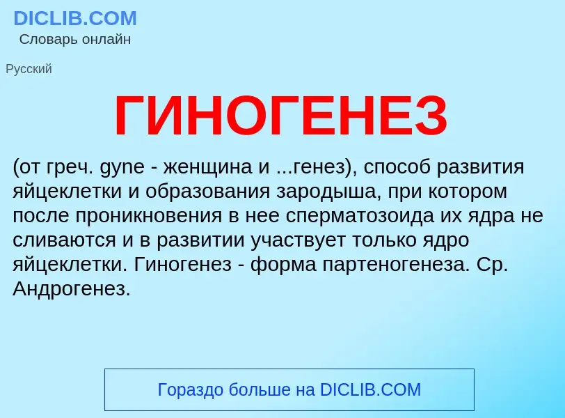 ¿Qué es ГИНОГЕНЕЗ? - significado y definición