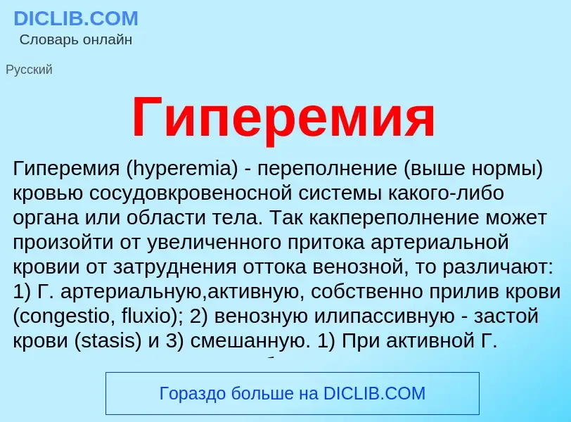 What is Гиперемия - definition