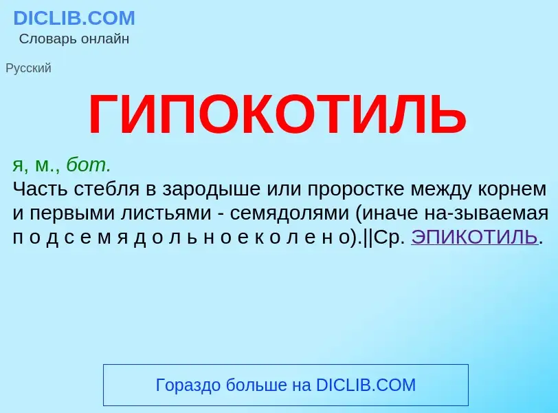 Τι είναι ГИПОКОТИЛЬ - ορισμός