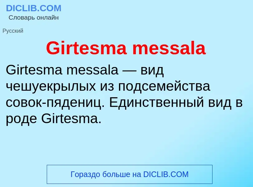 What is Girtesma messala - meaning and definition