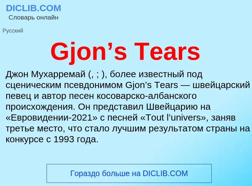 What is Gjon’s Tears - meaning and definition