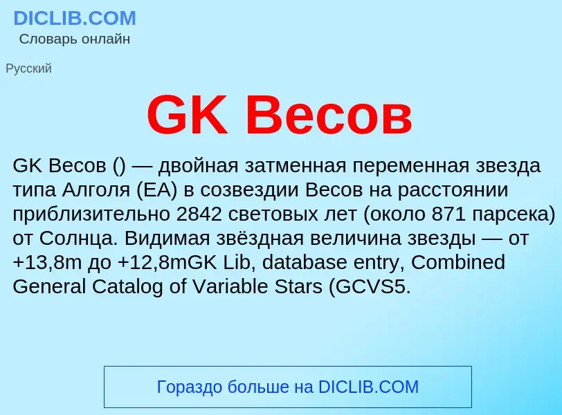 Что такое GK Весов - определение