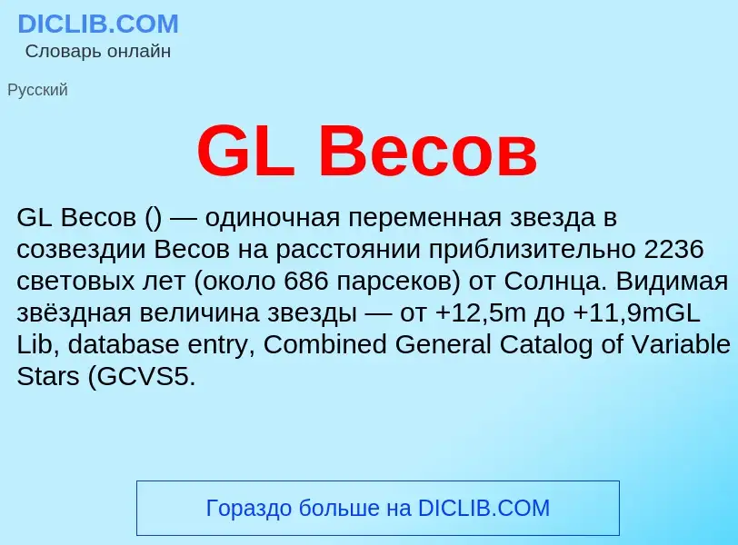 Что такое GL Весов - определение