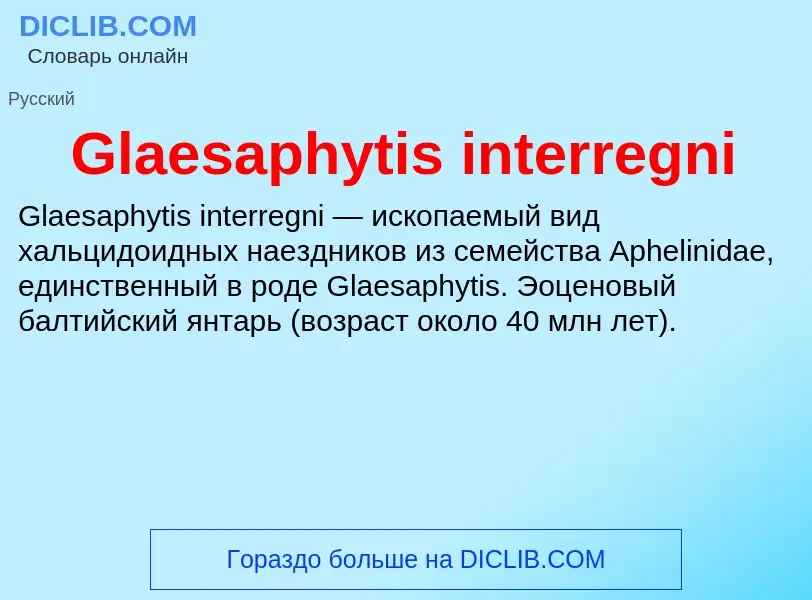 What is Glaesaphytis interregni - meaning and definition