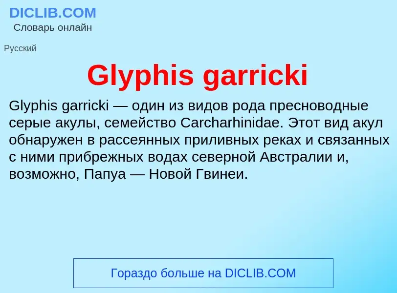 Что такое Glyphis garricki - определение