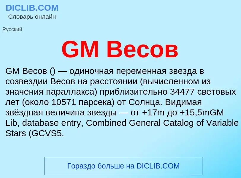 Что такое GM Весов - определение