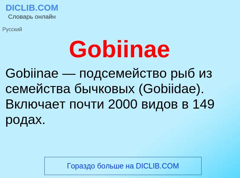 Что такое Gobiinae - определение