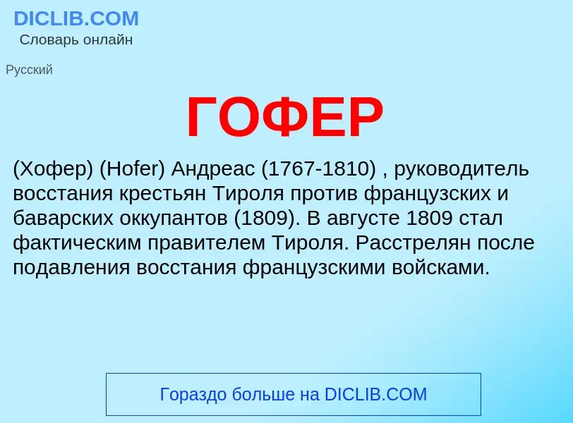 Wat is ГОФЕР - definition