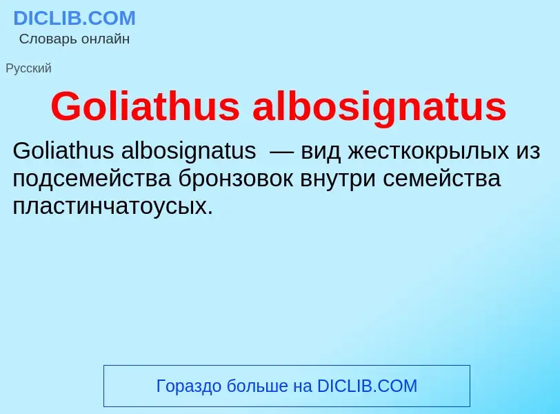 Что такое Goliathus albosignatus - определение