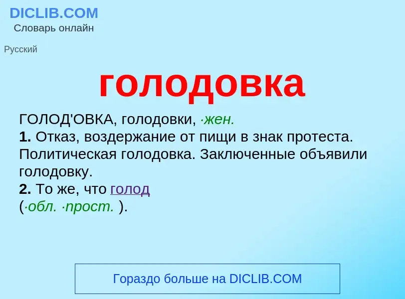 O que é голодовка - definição, significado, conceito