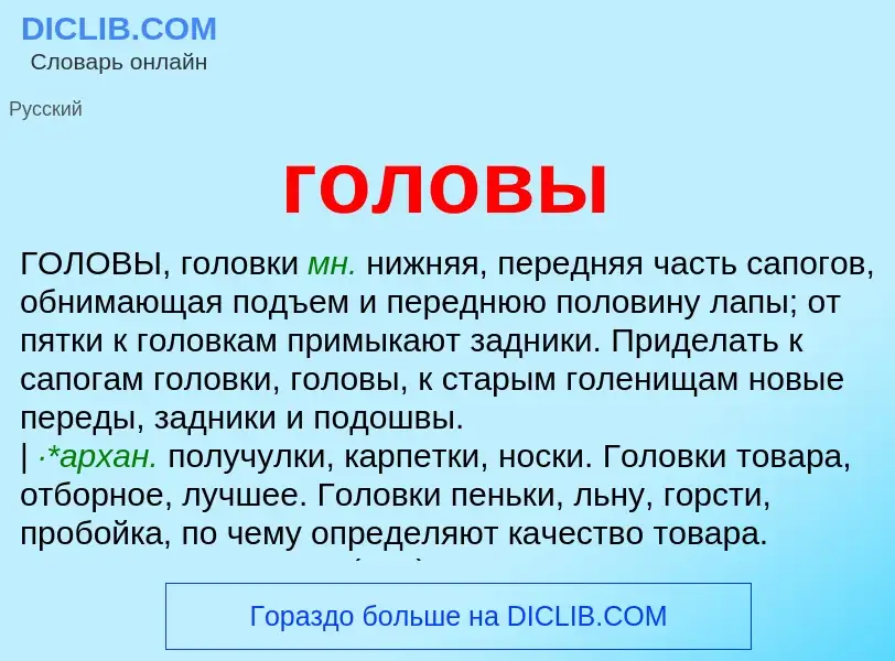 What is головы - meaning and definition