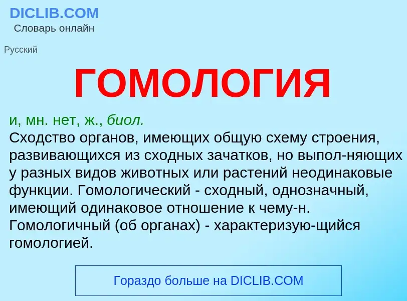 What is ГОМОЛОГИЯ - definition