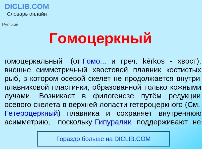 Что такое Гомоц<font color="red">е</font>ркный - определение