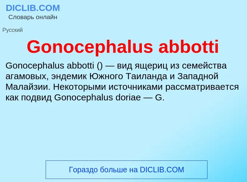 Что такое Gonocephalus abbotti - определение