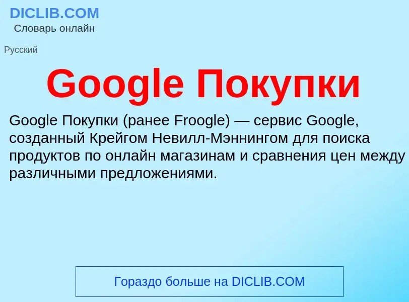 Что такое Google Покупки - определение