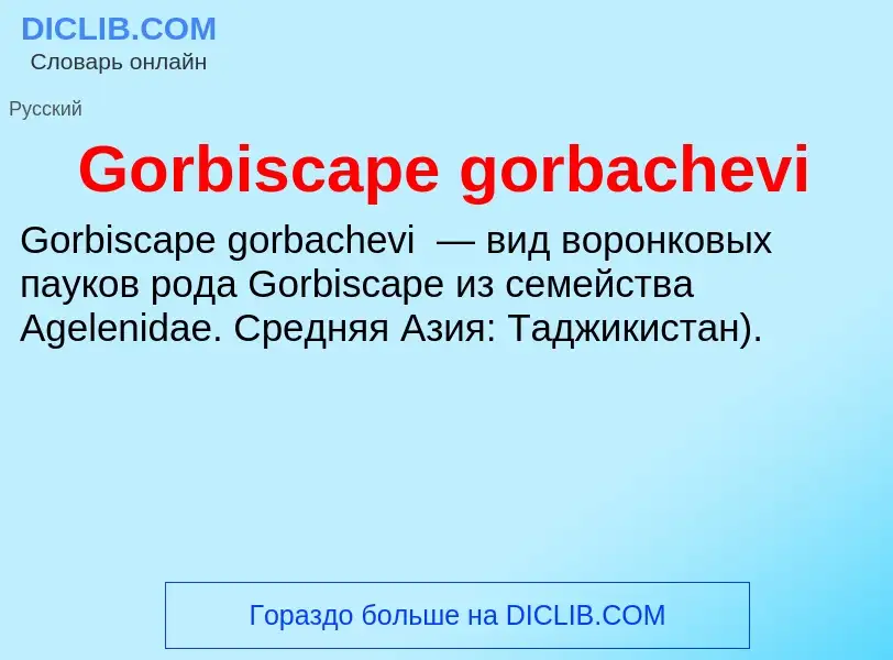 Что такое Gorbiscape gorbachevi - определение