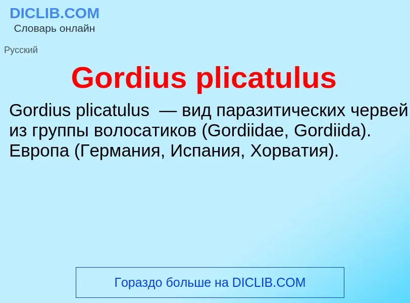 Что такое Gordius plicatulus - определение