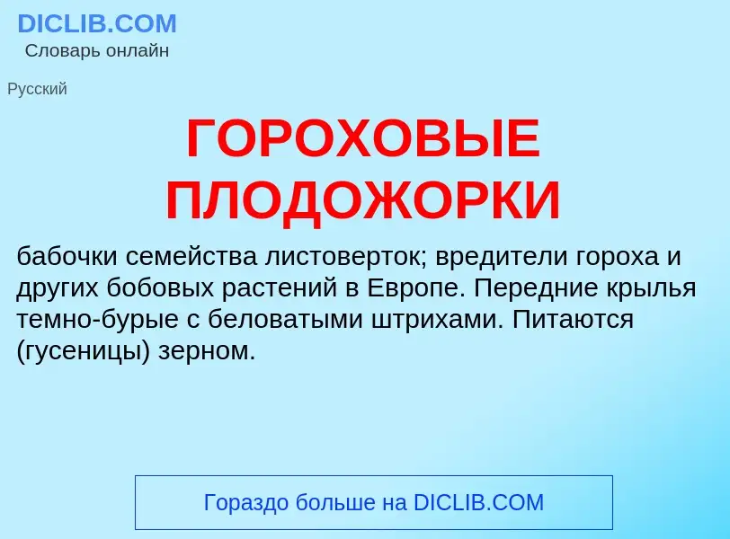 Что такое ГОРОХОВЫЕ ПЛОДОЖОРКИ - определение