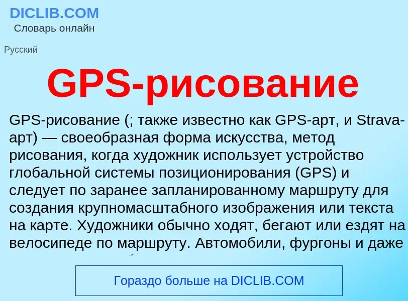 Che cos'è GPS-рисование - definizione