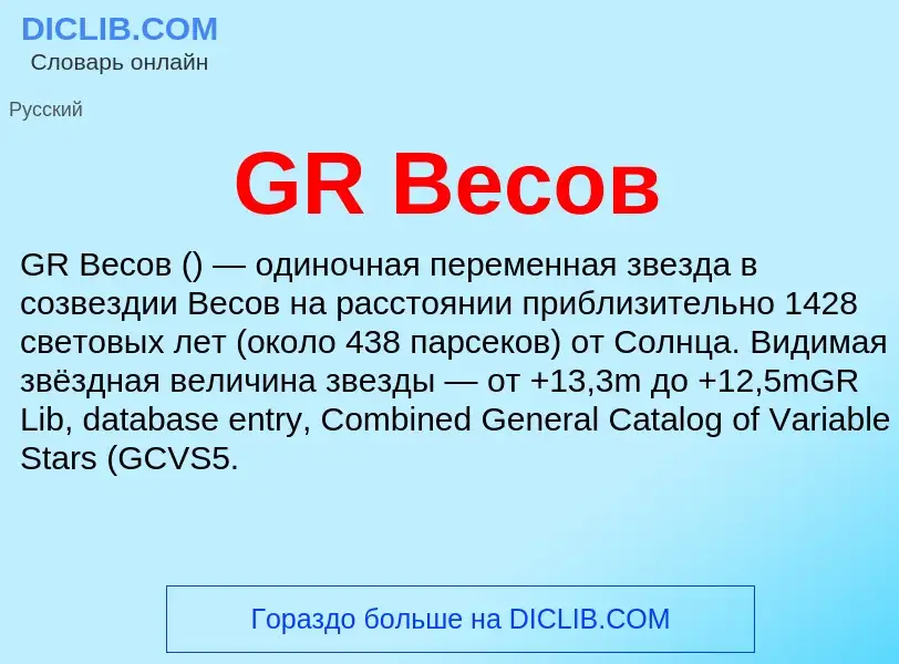 Что такое GR Весов - определение