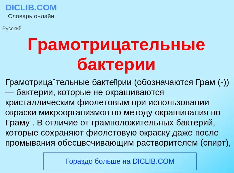 Wat is Грамотрицательные бактерии - definition