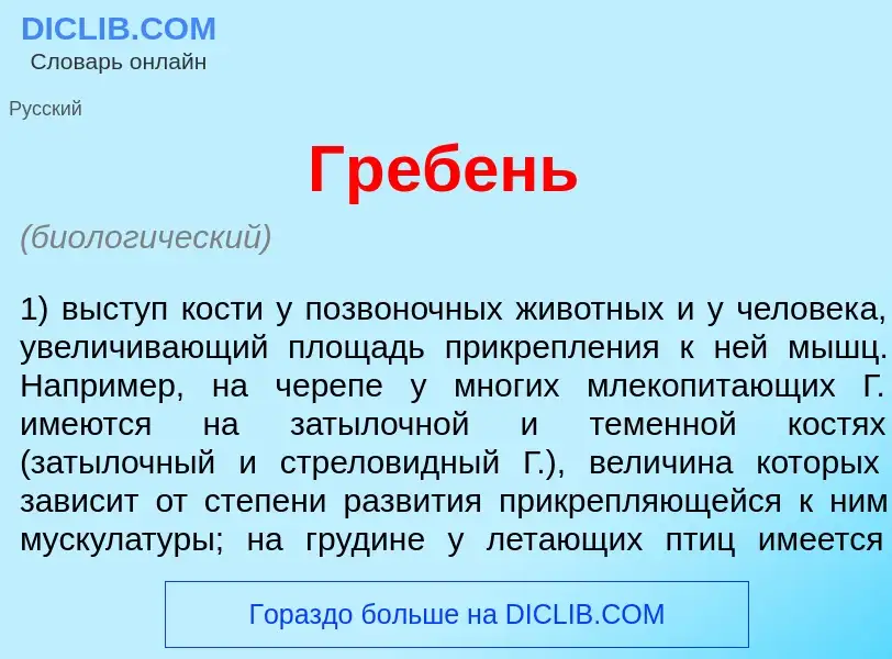 What is Гр<font color="red">е</font>бень - definition