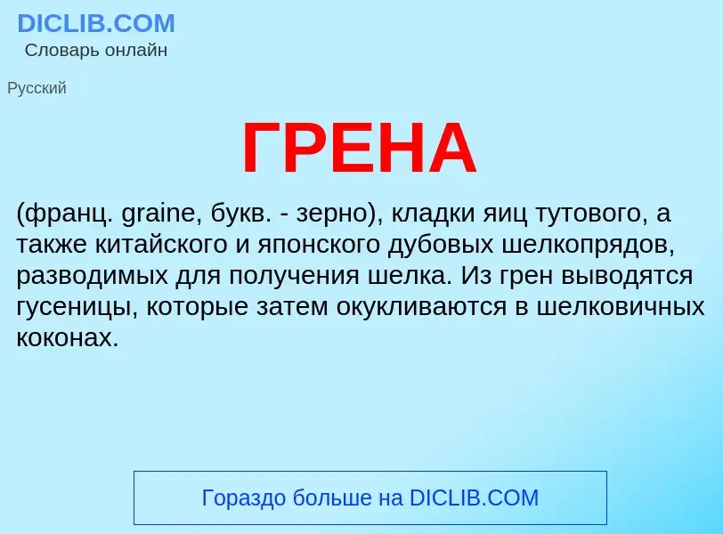 ¿Qué es ГРЕНА? - significado y definición