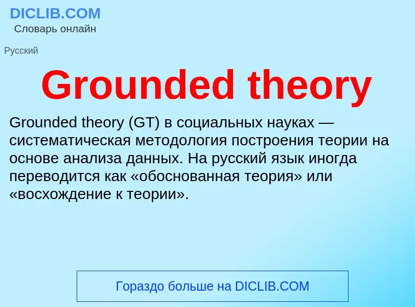 Что такое Grounded theory - определение