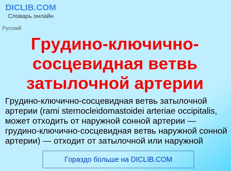 Что такое Грудино-ключично-сосцевидная ветвь затылочной артерии - определение