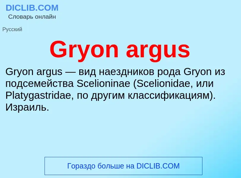 Was ist Gryon argus - Definition