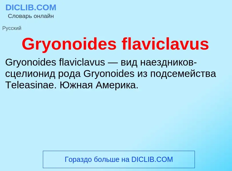 Τι είναι Gryonoides flaviclavus - ορισμός