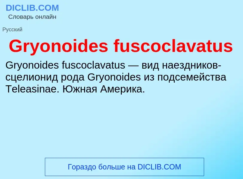 Τι είναι Gryonoides fuscoclavatus - ορισμός