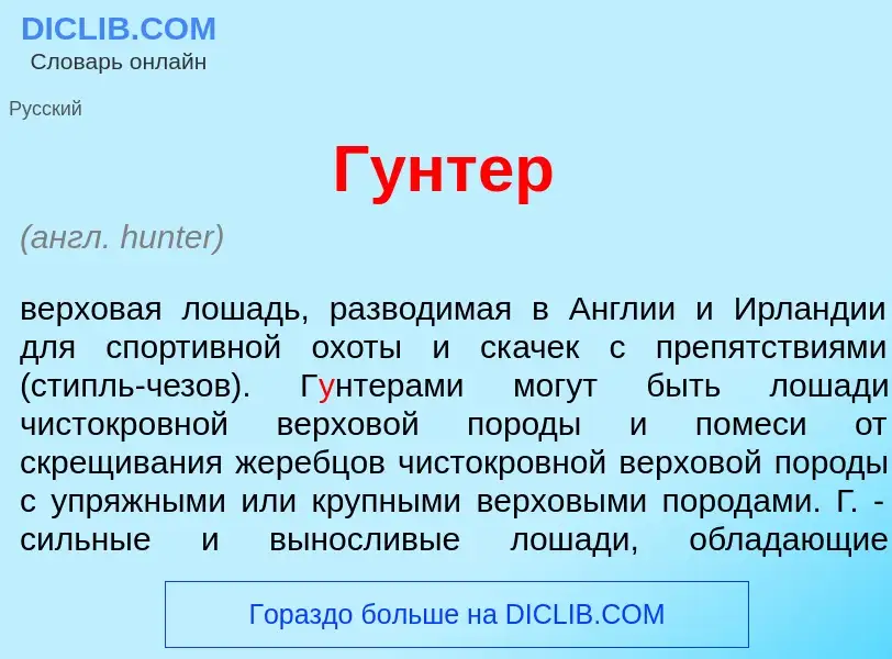 Что такое Г<font color="red">у</font>нтер - определение