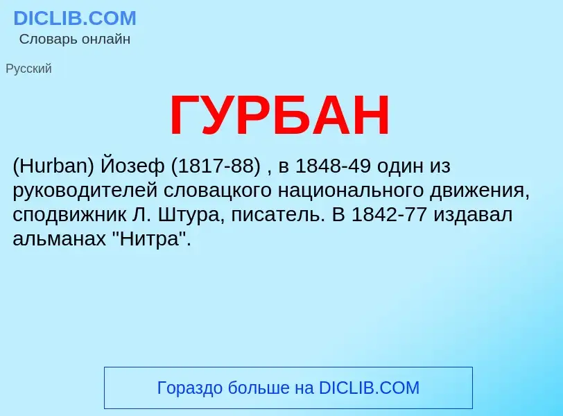 ¿Qué es ГУРБАН? - significado y definición