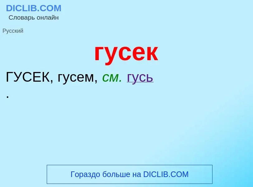 O que é гусек - definição, significado, conceito