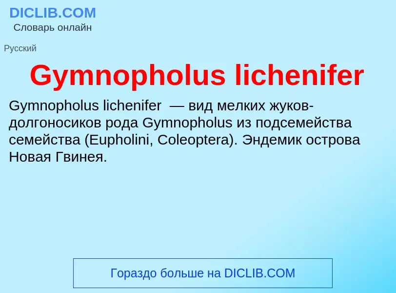 Che cos'è Gymnopholus lichenifer - definizione