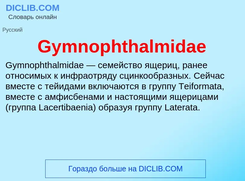 ¿Qué es Gymnophthalmidae? - significado y definición