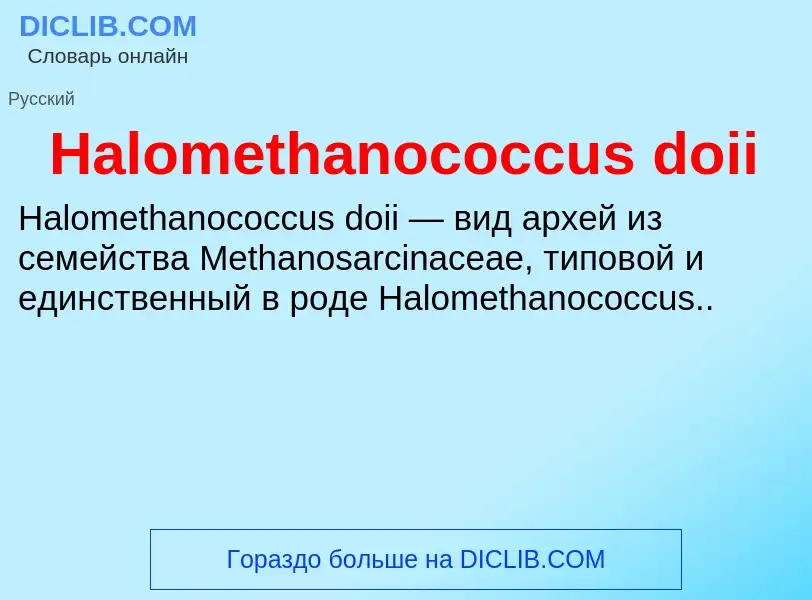 What is Halomethanococcus doii - meaning and definition