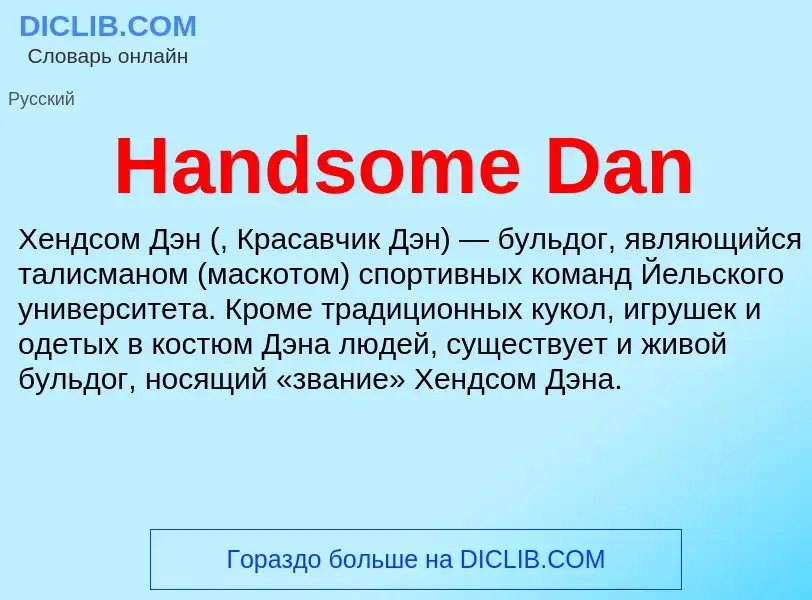 What is Handsome Dan - meaning and definition